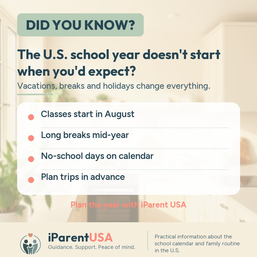 Illustration of a U.S. school calendar with holidays marked