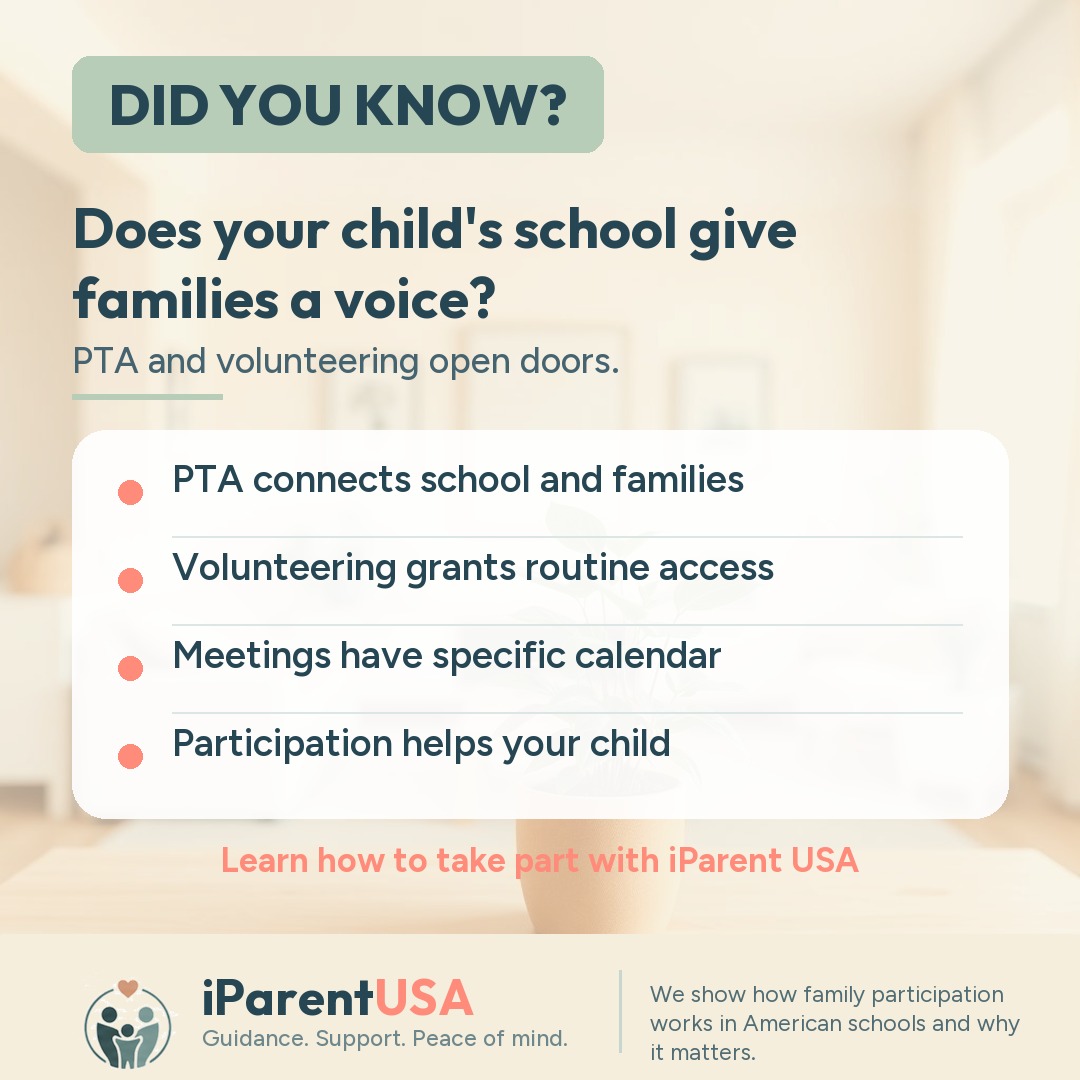 Illustration of parents attending a PTA school meeting