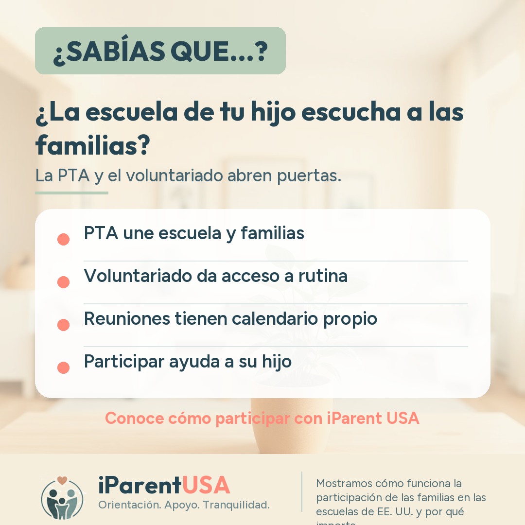 Ilustración de padres participando en una reunión escolar de la PTA