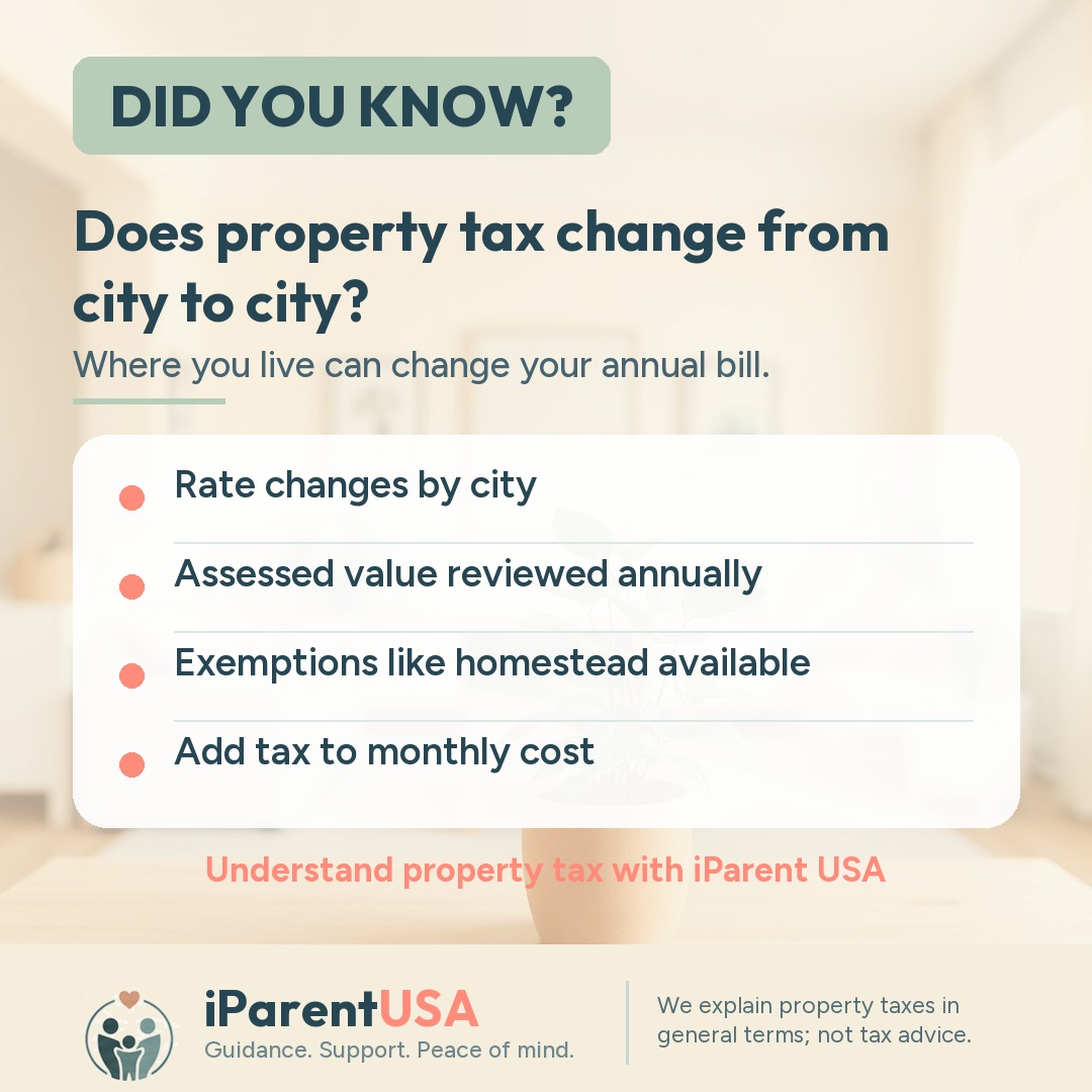 Property tax bill on a table next to a miniature house