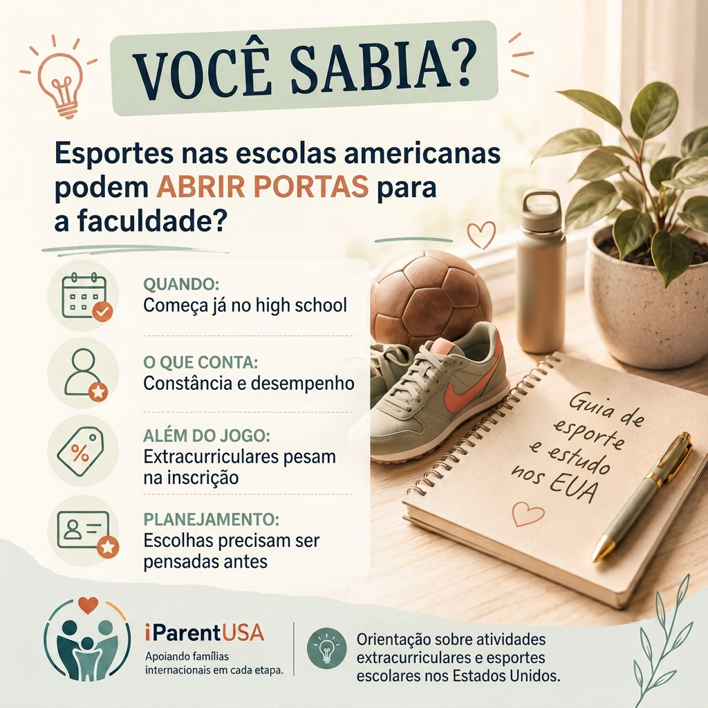 Aluno praticando esporte escolar em quadra ao ar livre nos Estados Unidos