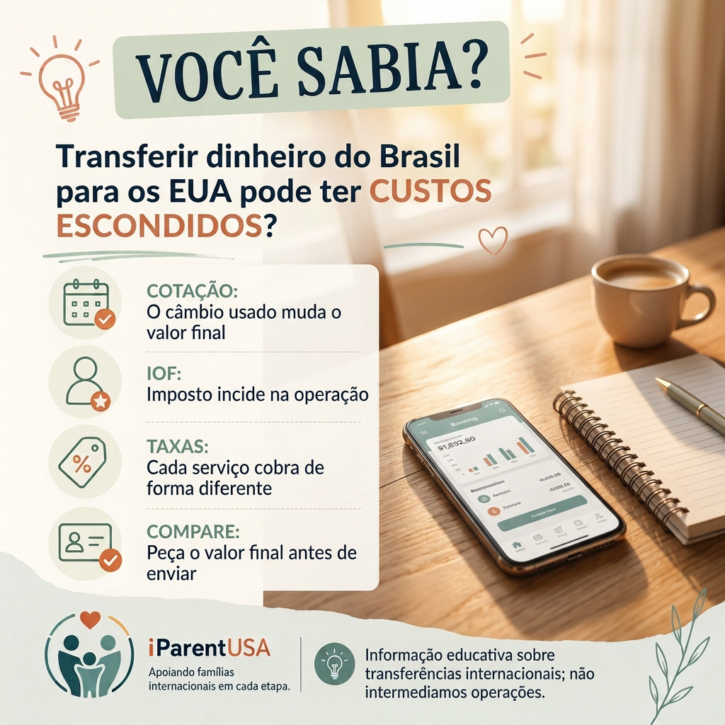 Pessoa comparando cotações de câmbio em aplicativo de celular