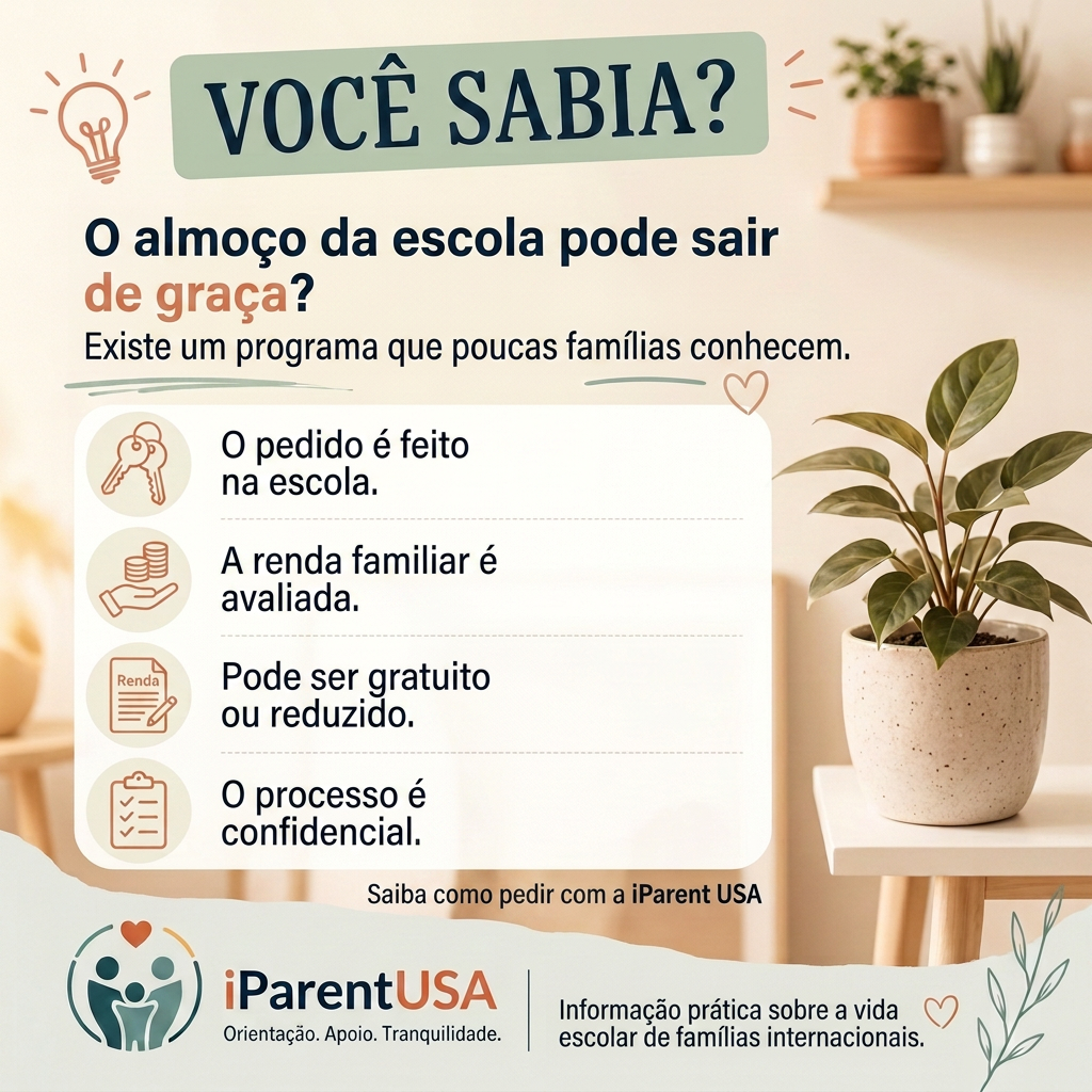 Bandeja de almoço escolar em refeitório de escola americana