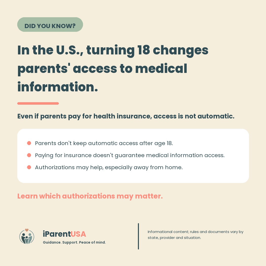 Family talking with a young adult about medical authorizations before college