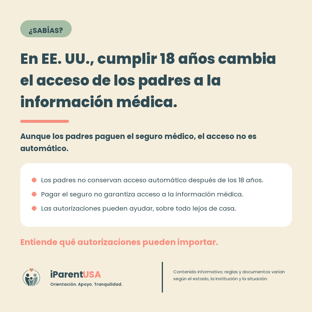 Familia conversando con un joven adulto sobre autorizaciones médicas antes de la universidad