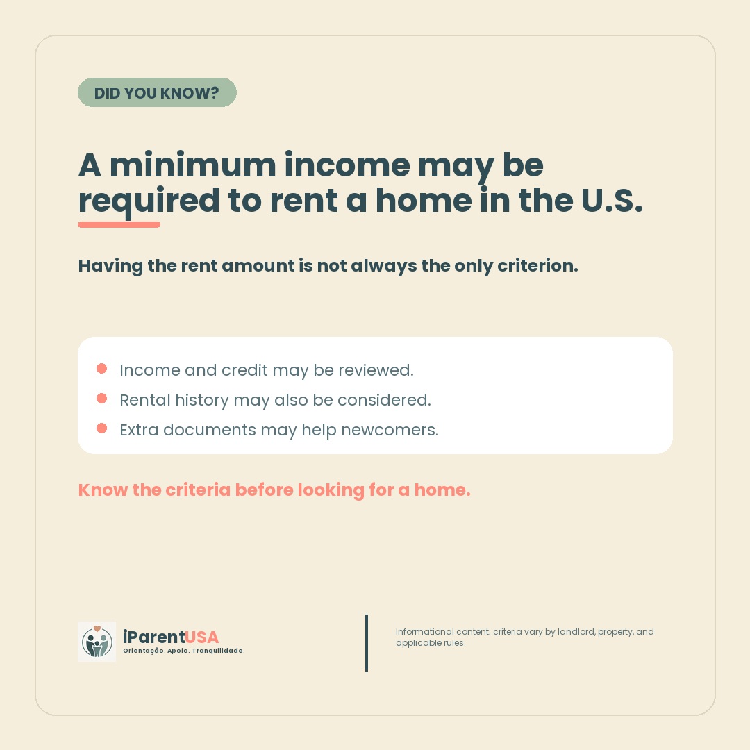 Family reviewing income and documents to rent a home in the United States