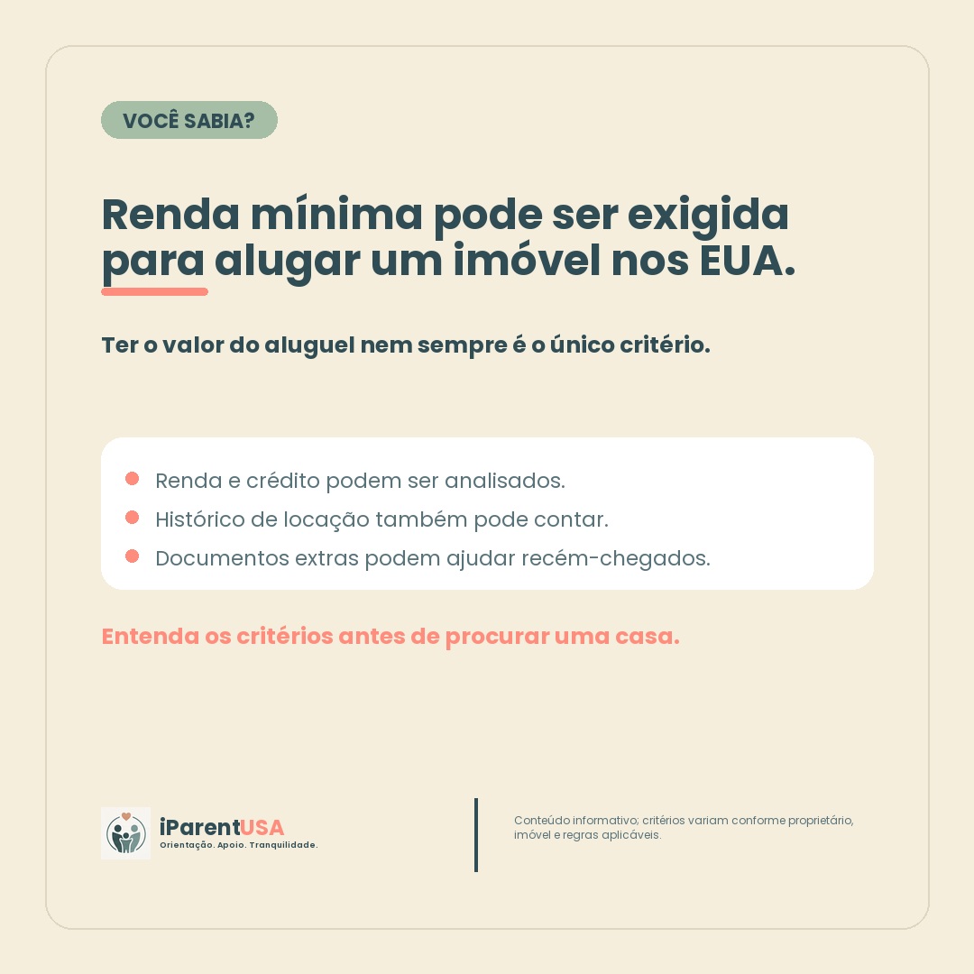 Família analisando renda e documentos para alugar um imóvel nos Estados Unidos